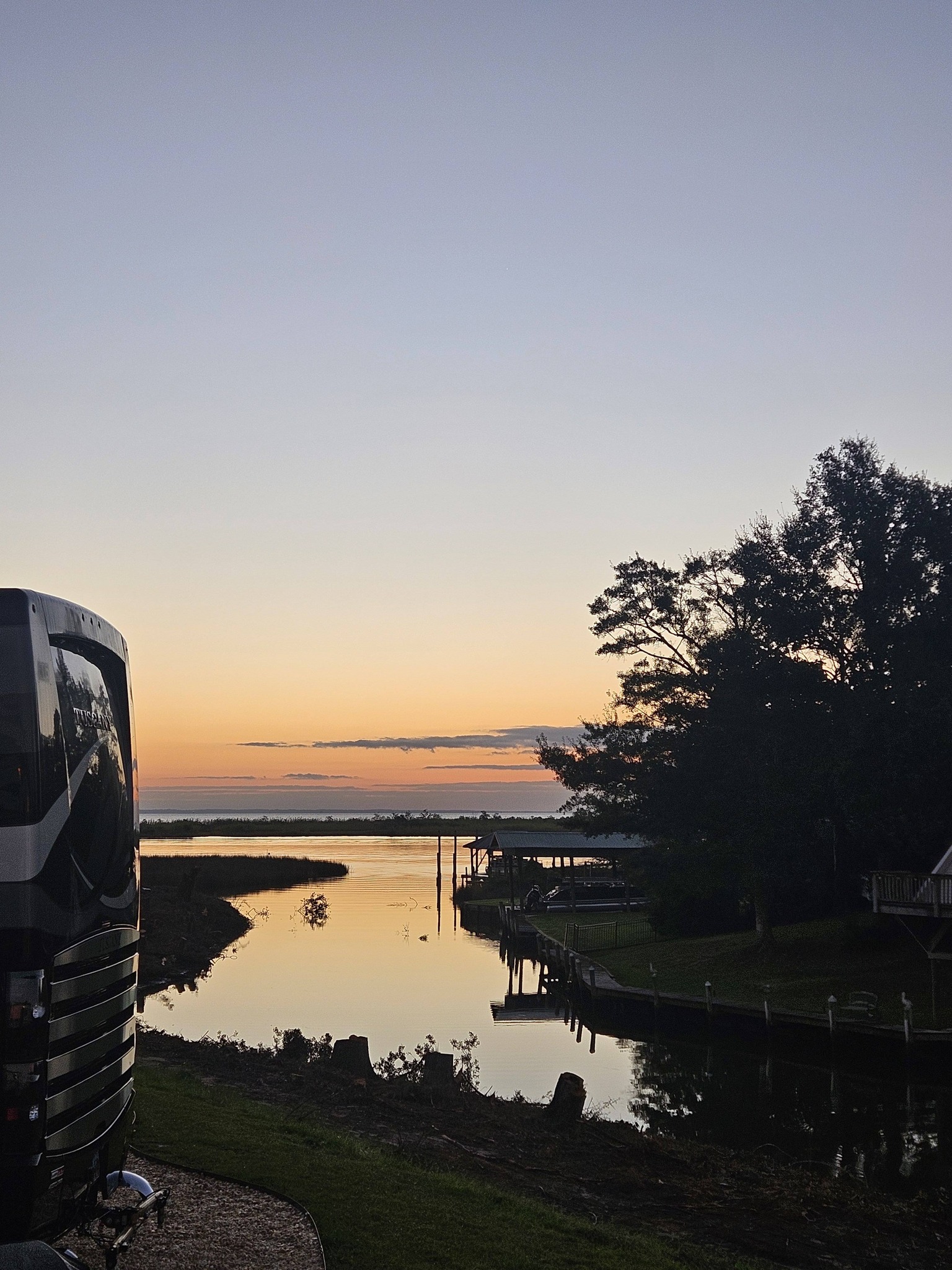 Bay and water at golden hour from Lot 63